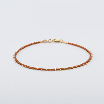 צמיד רגל שורה צבעוני | זהב