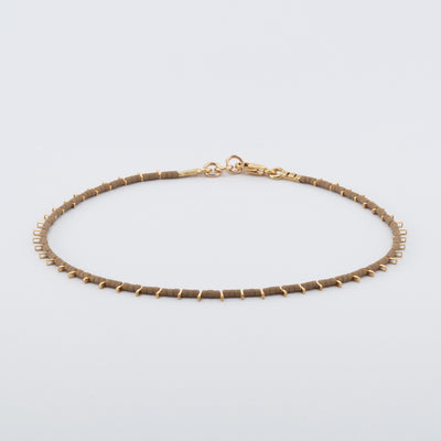 צמיד רגל שורה צבעוני | זהב