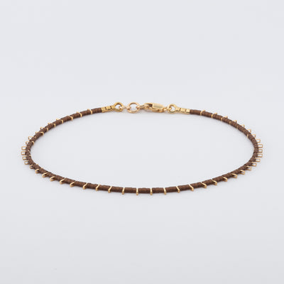 צמיד רגל שורה צבעוני | זהב