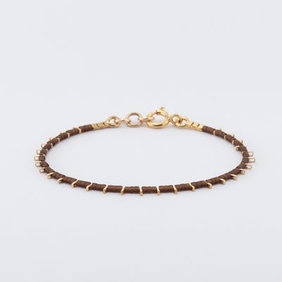 צמיד שורה סינגל צבעוני | זהב