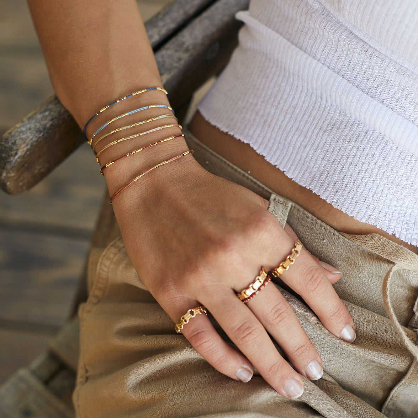 צמיד מושלם חוט | זהב