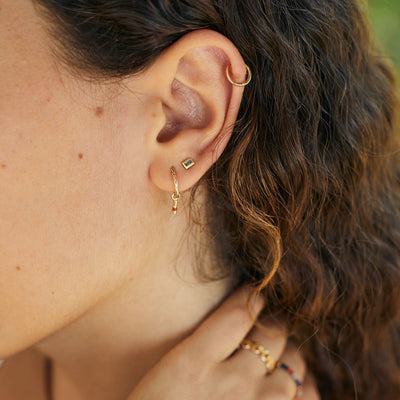 עגיל יהלום בגט | זהב 14 קראט