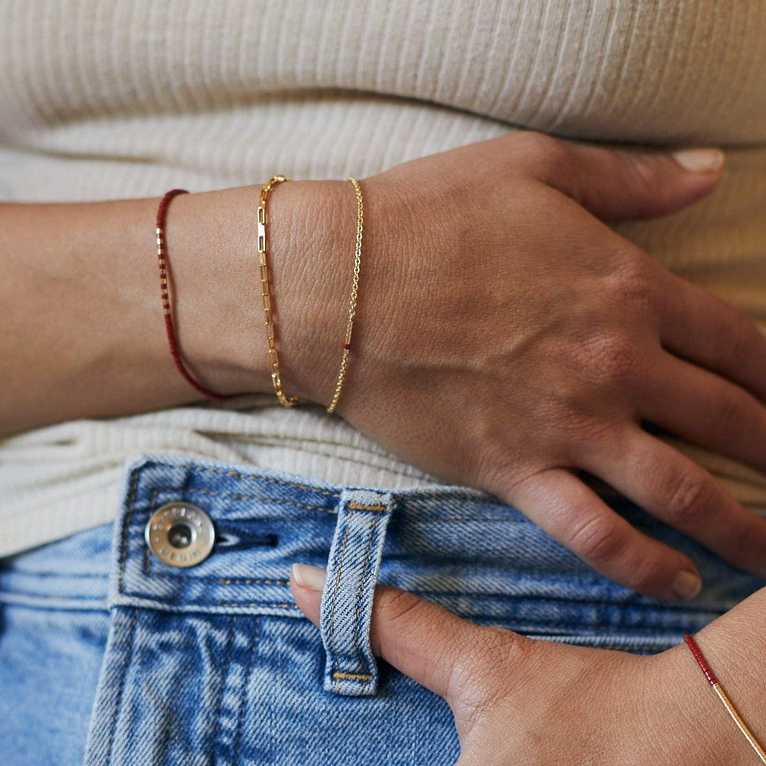 צמיד נקודה אדומה | זהב